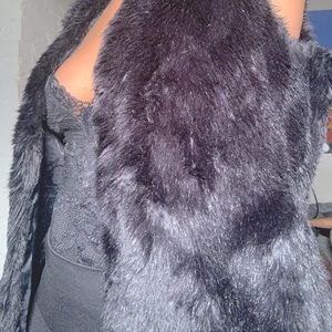 Black fur vest